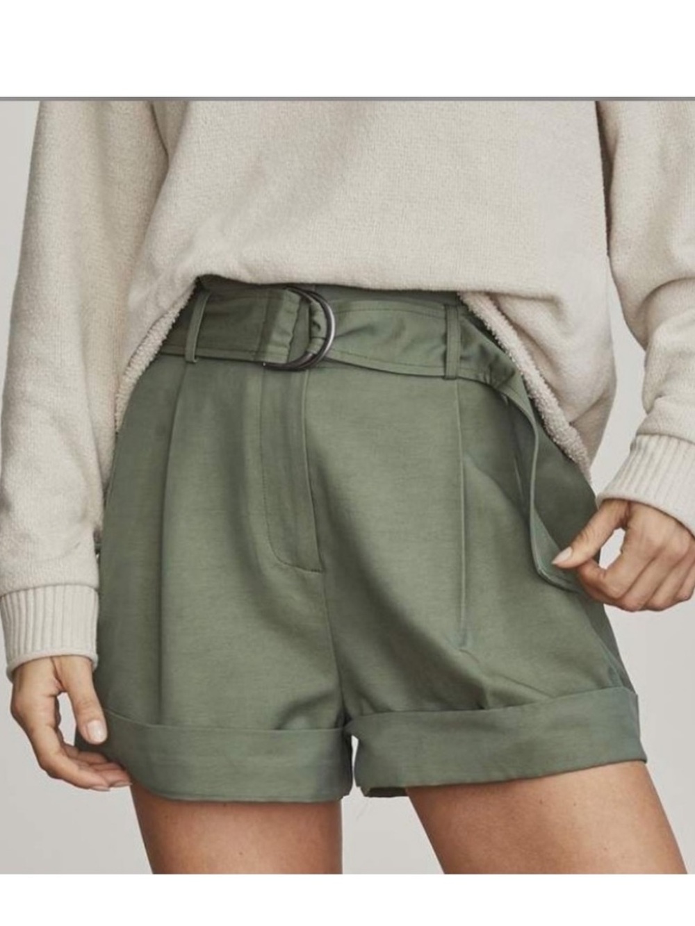 Women’s Pleated Belted Shorts